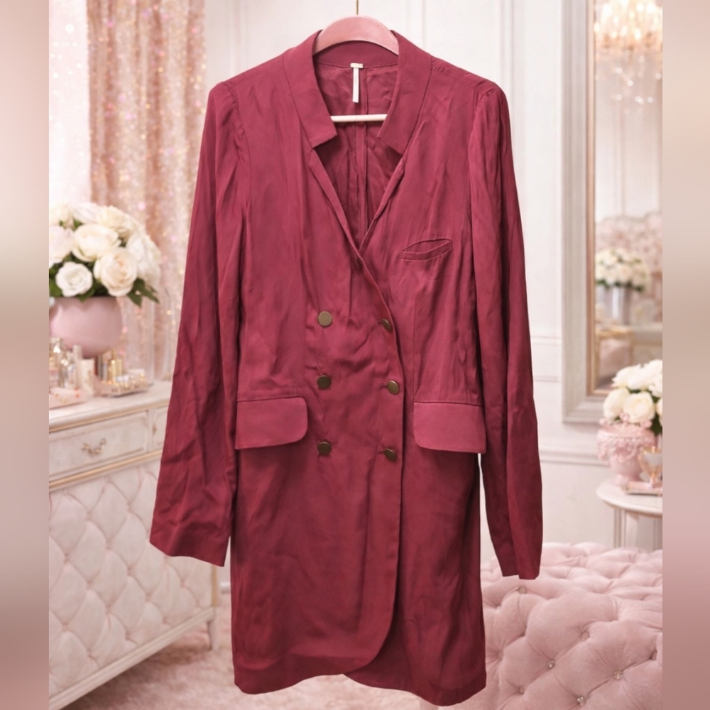 Free People Xs Burgundy Midi Dress